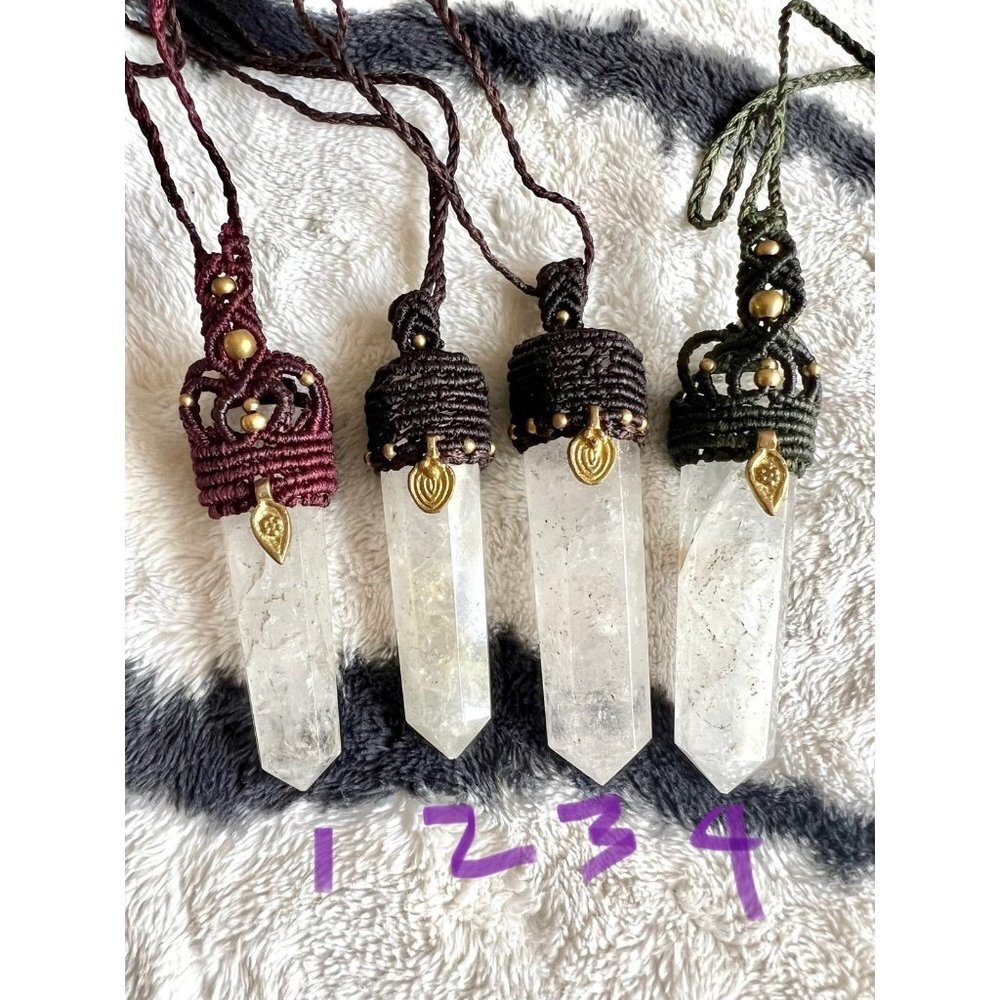 Braided Hemp + ST Quartz Power Pendant Necklace - Picture 9 of 9